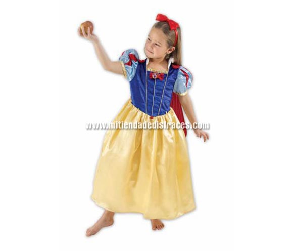 Disfraz de Blancanieves. Talla de 5 a 6 años. Incluye diadema y vestido con capa. Disfraz con licencia Disney. Ideal para regalar.