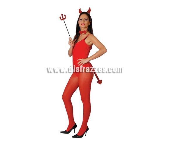 Conjunto Diablesa con lentejuelas pequeño o infantil para Halloween o para Despedidas de Soltera. Incluye diadema cuernos, pajarita, rabo y pequeño tridente.