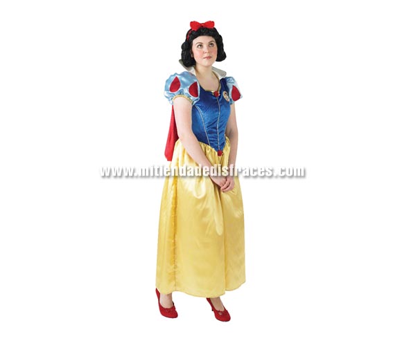 Disfraz de Blancanieves talla única de mujer 40/44. Incluye vestido con capa y diadema. Disfraz con licencia Disney.