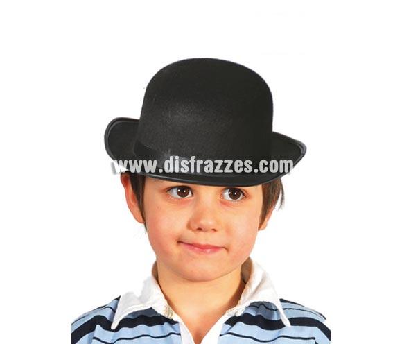 Bombín de fieltro negro infantil.