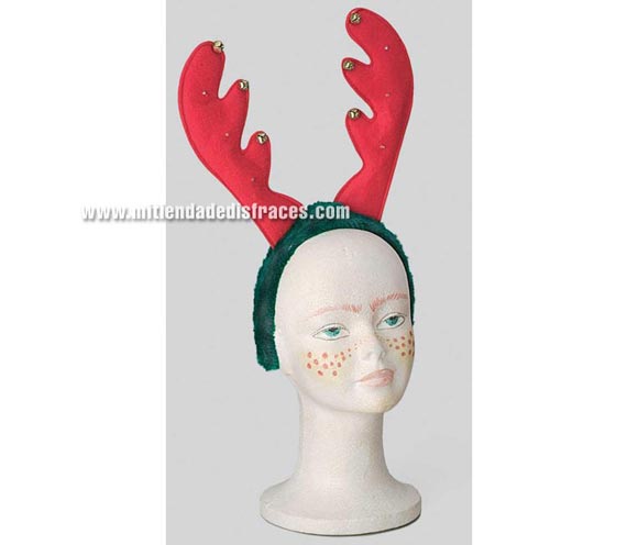 Diadema de Reno con cascabeles. Ideal para Navidad.