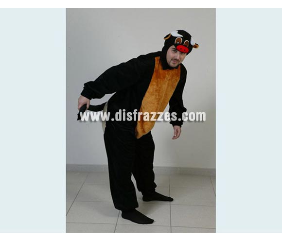 Disfraz de Toro adulto económico. Talla única 52/54. Incluye mono con rabo y caperuza.