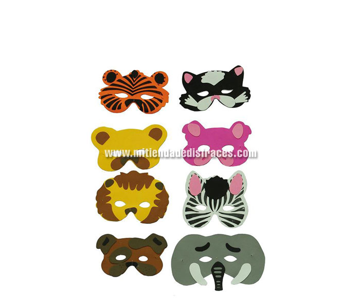 Careta plana de animales. Hay 12 modelos diferentes. Precio por unidad. Se venden por separado. Cuando hagas el pedido recuerda indicarnos qué modelo quieres.