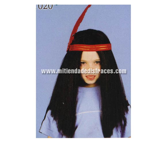 Peluca Indio con pluma para niño.
