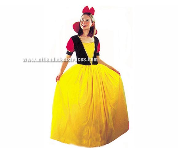 Disfraz de Blacanieves Adulta Económico. Talla única 40/42. Incluye vestido y diadema.