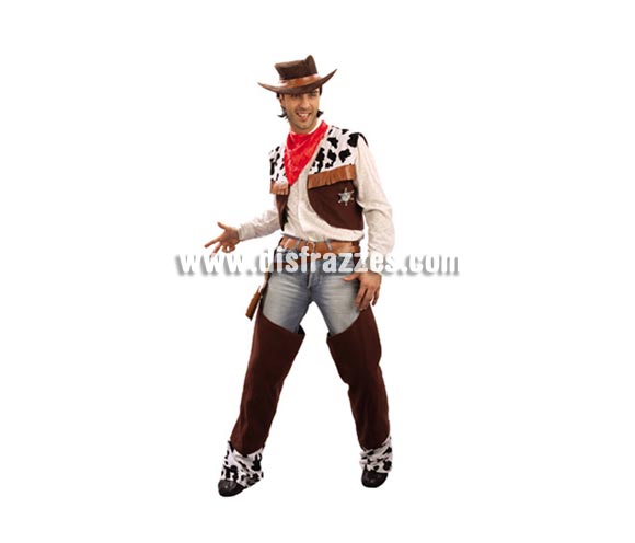 Disfraz de Vaquero adulto. Talla standar 52/54. Sombrero, cartuchera y pistolas NO incluidos, podrás verlos en la sección Complementos. Éste traje de Pistolero es todo un clásico que no puede faltar en ninguna Fiesta de disfraces que se precie ni en Carnavales.