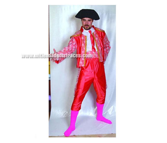 Disfraz de Torero Adulto económico. Talla única 52/54. Incluye chaqueta, pantalón, fajín, corbata y montera de tela. Un disfraz ideal para Despedidas de Soltero.