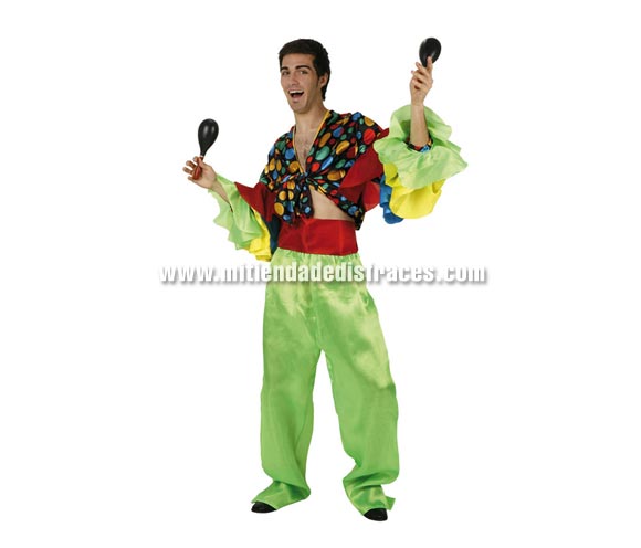 Disfraz de Rumbero adulto. Talla única 50/54. Incluye camisa, fajin y pantalón. Disfraz de Caribeño o Brasileño para hombre.
