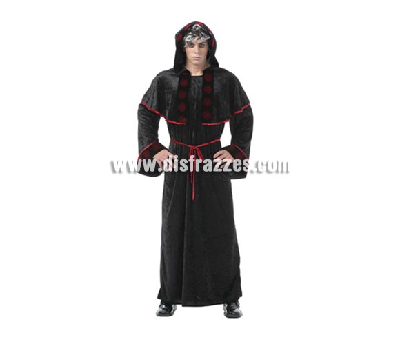Disfraz de Sacerdote Maligno adulto para Halloween. Talla estándar 52/54. Disfraz barato para Halloween que incluye traje con capucha y cinturón. Éste disfraz de Halloween es ideal para celebrar la Fiesta de la Noche de las Brujas cada vez más arraigada en nuestro País en Pub's, Discotecas, Casas particulares,  Restaurantes o Colegios y ayudar a crear un ambiente terrorífico y tenebroso indispensable para la Noche de Halloween la cual se celebra la víspera de Todos los Santos.
¡¡Compra tu disfraz para Halloween en nuestra tienda de disfraces, será divertido!!