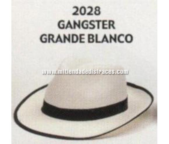Sombrero de Ganster grande blanco. Buena calidad, fabricado artesanalmente en España. Posibilidad de ajuste de precio para grupos. Sombrero de Michael Jackson. 