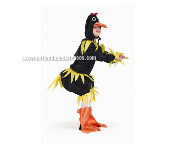 Disfraz de Patita negra. Talla de 10 a 12 años. Incluye camisa, pantalón, pies y gorro. Disfraz del Patito Feo.