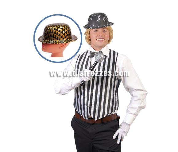 Sombrero Bombín de plástico metalizado.