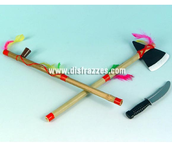 Set de hacha, pipa y cuchillo Indio para Carnavales. Ideal como complemento de tu disfraz para Carnaval para ir de Fiesta a Pubs, Discotecas, Casas particulares, Restaurantes o Colegios y ayudar a crear un ambiente Carnavalesco y Festivo propio de la Fiesta de Carnavales.
¡¡Compra el complemento para tu disfraz de Carnaval en nuestra tienda de disfraces, será divertido!!
