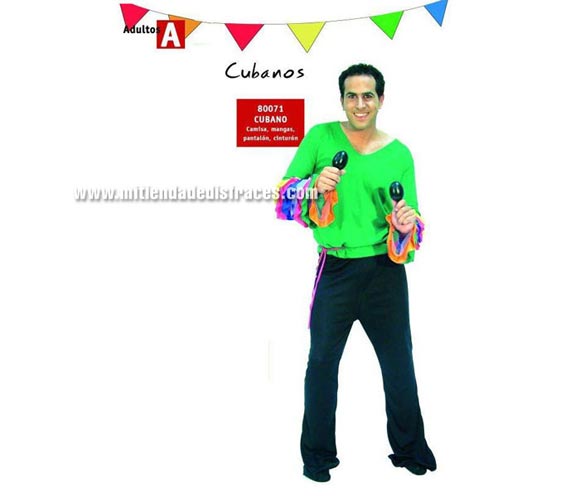 Disfraz de Cubano Adulto. Talla única 54/56. Incluye: Camisa, pantalón y cinturón. Disfraz de Caribeño o Rumbero para hombre.