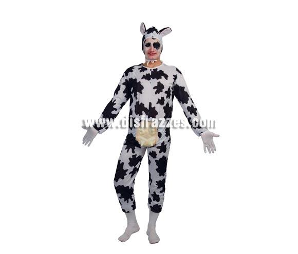 Disfraz de Vaca adulto con sonido para Carnavales. Talla única 52/54. Incluye capucha, traje y tetillas. Al apretar las ubres, hace el sonido de una vaca. Es perfecto para despedidas de Soltero.