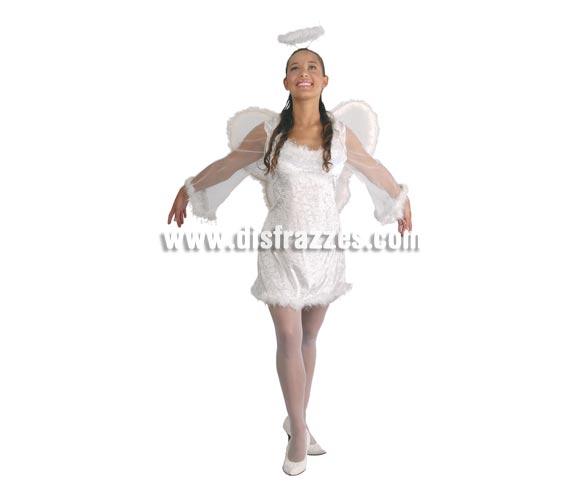 Disfraz de Ángel para Navidad y para Halloween adulta. Talla única válida hasta la 42/44. Incluye diadema, alas y vestido de terciopelo. Éste disfraz de Halloween es ideal para celebrar la Fiesta de la Noche de las Brujas cada vez más arraigada en nuestro País en Pub's, Discotecas, Casas particulares,  Restaurantes o Colegios y ayudar a crear un ambiente terrorífico y tenebroso indispensable para la Noche de Halloween la cual se celebra la víspera de Todos los Santos.
¡¡Cómpranos tu disfraz para Halloween, será divertido!!