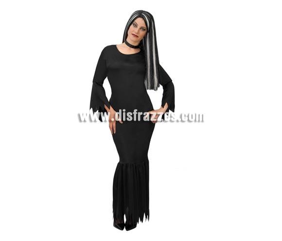 Disfraz de Morticia adulta para Halloween. Talla única 42/44. Incluye cinta cuello y vestido. Peluca NO incluida, podrás verla en la sección de Halloween Pelucas. Éste disfraz de Halloween es ideal para celebrar la Fiesta de la Noche de las Brujas cada vez más arraigada en nuestro País en Pub's, Discotecas, Casas particulares,  Restaurantes o Colegios y ayudar a crear un ambiente terrorífico y tenebroso indispensable para la Noche de Halloween la cual se celebra la víspera de Todos los Santos.
¡¡¡PRÓXIMA RECEPCIÓN DE ÉSTE ARTÍCULO A PARTIR DE SEPTIEMBRE DE 2010!!!
