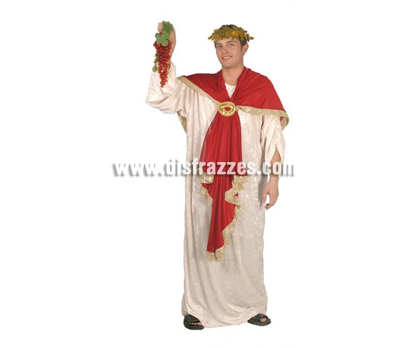 Disfraz de Romano Adulto. Talla única 54/56. Incluye túnica y capa. Corona NO incluida.