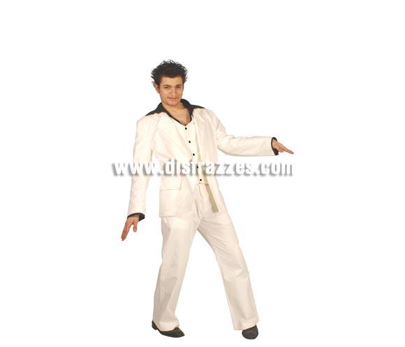 Disfraz de Rey de la Disco adulto para Carnavales.  Talla única 52/54. Incluye camisa-chaleco, chaqueta y pantalón. Disfraz de Fiebre del Sábado Noche.
¡¡Compra tu disfraz para Carnaval en nuestra tienda de disfraces, será divertido!!
