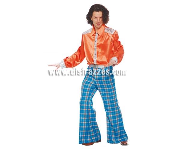 Disfraz de Años 60 Hombre adulto para Carnaval. Talla única 52/54. Incluye camisa y pantalón.