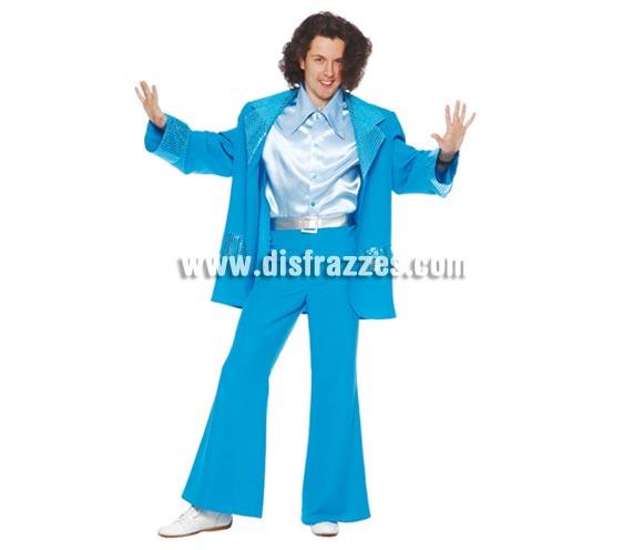 Disfraz de Años 70 Hombre adulto para Carnaval o Fiestas. Talla única 52/54. Incluye chaqueta, camisa, cinturón y pantalón. ¿Recuerdas la película Fiebre deL sábado noche?.