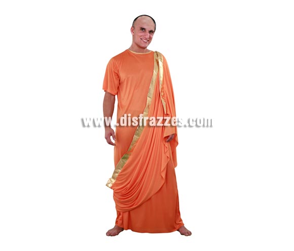 Disfraz de Monje Tibetano adulto. Disfraz de Hare Krishna, Buda o Budista. Talla única 52/54. Calva NO incluida, podrás verla en la sección Pelucas.