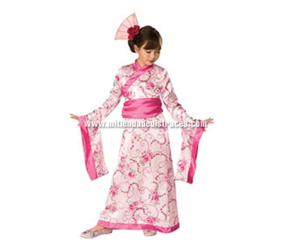 Disfraz de Princesa lejano Oriente rosa. Disponible en varias tallas.