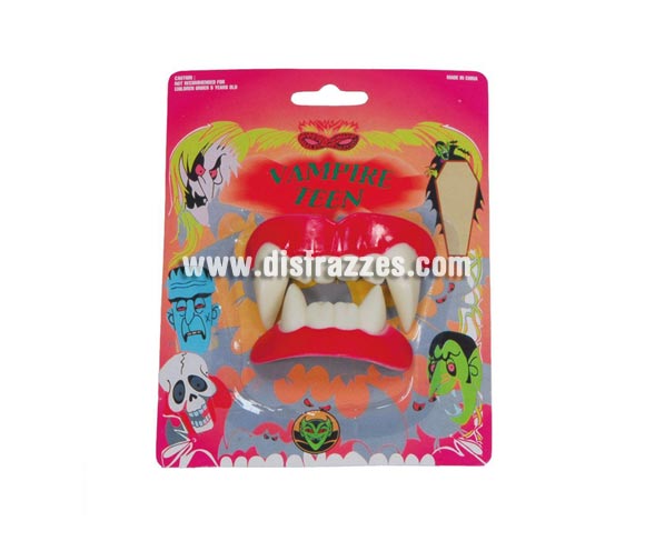 Dientes de Vampiro para Halloween. Ideal como complemento de tu disfraz de Halloween para ir de Fiesta a Pub's, Discotecas, Casas particulares o Restaurantes y ayudar a crear un ambiente terrorífico y tenebroso en la Fiesta de Halloween.
¡¡Cómpranos los complementos de tu disfraz para Halloween, será divertido!!
¡¡¡PRÓXIMA RECEPCIÓN DE ÉSTE ARTÍCULO A PARTIR DE SEPTIEMBRE DE 2010!!!
