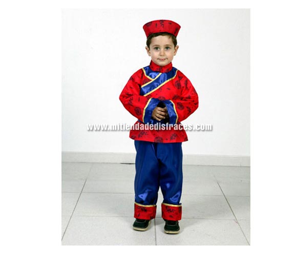 Disfraz de Chino talla de 2 a 4 años. Incluye gorro, casaca y pantalones.