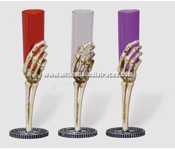 Copas Halloween mano esqueleto. Disponible en 3 colores surtidos.