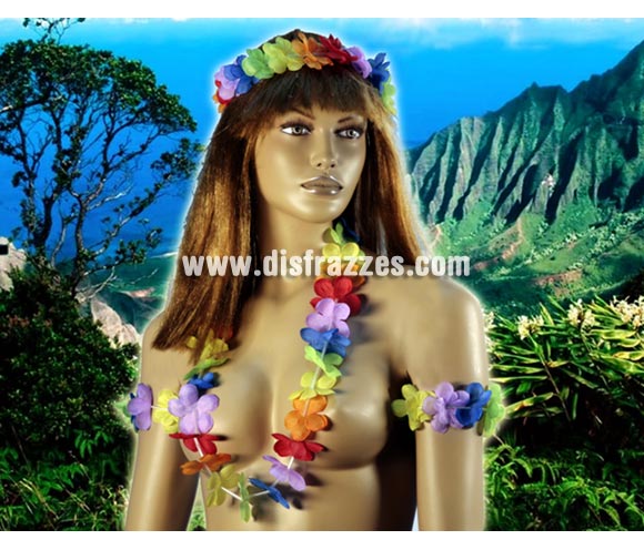 Set Hawaiana para Canavales y para fiestas Hawaianas en Verano. Incluye collar, muñequeras o brazaletes y tocado de la cabeza. Ideal como complemento de tu disfraz de Hawai para Carnaval para ir de Fiesta a Pubs, Discotecas, Casas particulares, Restaurantes o Colegios y ayudar a crear un ambiente Carnavalesco y Festivo propio de la Fiesta de Carnavales.
¡¡Compra el complemento para tu disfraz de Carnaval en nuestra tienda de disfraces, será divertido!!
