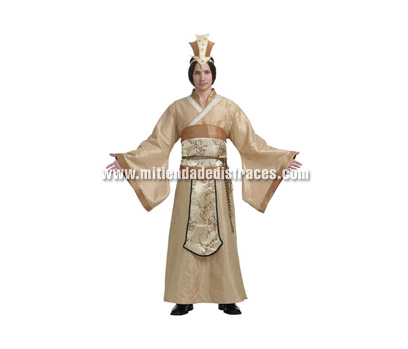 Disfraz de Emperador Chino adulto. Talla única 52/54. Incluye corona, kimono y cinturón.