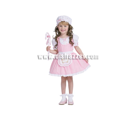 Disfraz de Pastorcita Dulce talla de 4 a 6 años. Incluye gorro, vestido, delantal y bastón.