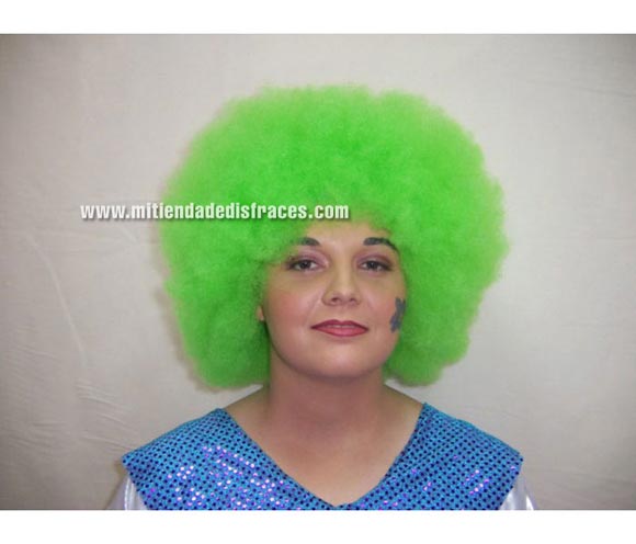 Peluca super afro verde. Muy buena calidad. Fabricada en España. Talla universal.