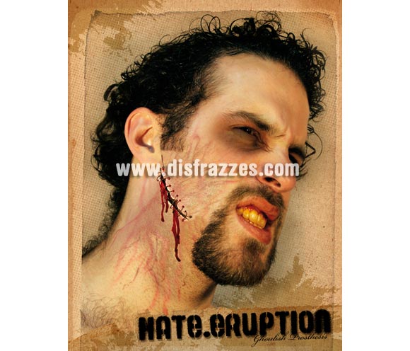 Maquillaje FX herida suturada para Halloween. Hate eruption FX. Artículo de Maquillaje FX fabricado en látex ideal para caracterizarte en Carnaval, en Halloween o en cualquier fecha del año que tengas ocasión para ir de Fiesta a Pubs, Discotecas, Casas particulares, Restaurantes o Colegios y ayudar a crear un ambiente Festivo propio de la Fiesta a la que acudas.
¡¡Compra el maquillaje FX para tu disfraz de Carnaval o de Halloween en nuestra tienda de disfraces, será divertido!!

