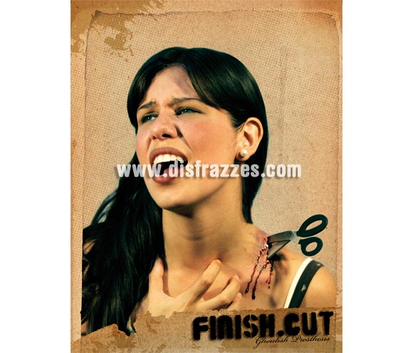 Maquillaje FX tijeras clavadas para Halloween. Finish Cut FX. Artículo de Maquillaje FX fabricado en látex ideal para caracterizarte en Carnaval, en Halloween o en cualquier fecha del año que tengas ocasión para ir de Fiesta a Pubs, Discotecas, Casas particulares, Restaurantes o Colegios y ayudar a crear un ambiente Festivo propio de la Fiesta a la que acudas.
¡¡Compra el maquillaje FX para tu disfraz de Carnaval o de Halloween en nuestra tienda de disfraces, será divertido!!
