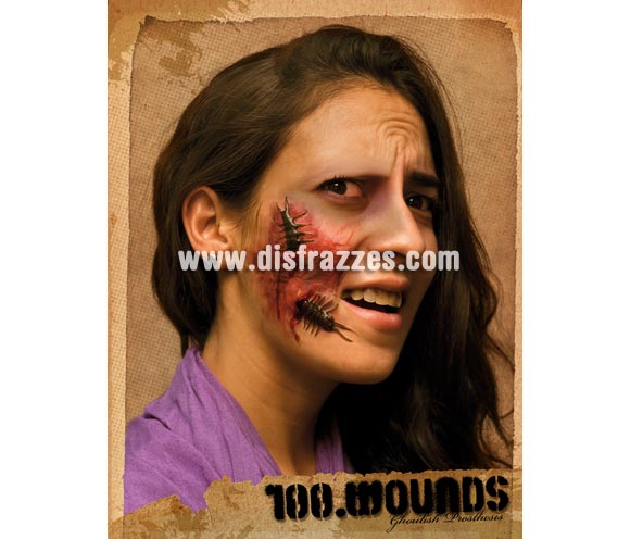 Maquillaje FX heridas con cucarachas para Halloween. 100 Wounds FX. Artículo de Maquillaje FX fabricado en látex ideal para caracterizarte en Carnaval, en Halloween o en cualquier fecha del año que tengas ocasión para ir de Fiesta a Pubs, Discotecas, Casas particulares, Restaurantes o Colegios y ayudar a crear un ambiente Festivo propio de la Fiesta a la que acudas.
¡¡Compra el maquillaje FX para tu disfraz de Carnaval o de Halloween en nuestra tienda de disfraces, será divertido!!
