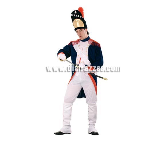 Disfraz de Soldado Francés o Granadero adulto apara Carnaval. Talla única 52/54. Incluye gorro, chaqueta, banda, pantalón, poláinas y guantes. Espada NO incluida, podrás verla en la sección de Complementos. Éste disfraz de Carnaval es ideal para divertirse en las Fiestas de Carnavales tan divertidas y estrambóticas como siempre y que cada vez se celebran en más Pueblos, Villas  y Ciudades, tanto en la calle como en Pubs, Discotecas, Casas particulares, Restaurantes o Colegios y disfrazándote con un traje de Carnaval ayudarás a crear ese ambiente Carnavalesco, tan divertido, multicolor y variopinto que a todos nos fascina y nos divierte.
¡¡Compra tu disfraz para Carnaval en nuestra tienda de disfraces, será divertido!!
