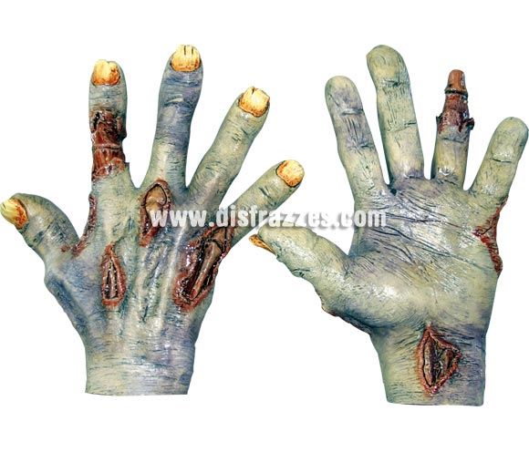 Manos de Zombi aún vivo para Halloween. Alta calidad. Fabricadas en látex artesanalmente por una empresa que hacen efectos especiales para Hollywood. Ideal como complemento de tu disfraz de Halloween para ir de Fiesta a Pubs, Discotecas, Casas particulares o Restaurantes y ayudar a crear un ambiente terrorífico y tenebroso en la Fiesta de Halloween. ¡¡Compra los complementos de tu disfraz para Halloween en nuestra tienda de disfraces, será divertido!! 