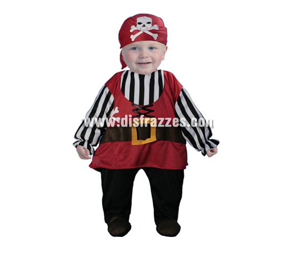 Disfraz de Pirata Bebé niña. Talla de 6 a 12 meses. Incluye pañuelo y mono (es el disfraz).