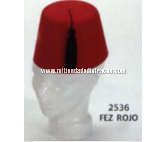 Sombrero Bonete o Fez rojo con borla negra. Buena calidad, fabricado artesanalmente en España. Posibilidad de ajuste de precio para grupos. Bonete para Comparsas de Moros y Cristianos. También disponible en otros colores, consultar.