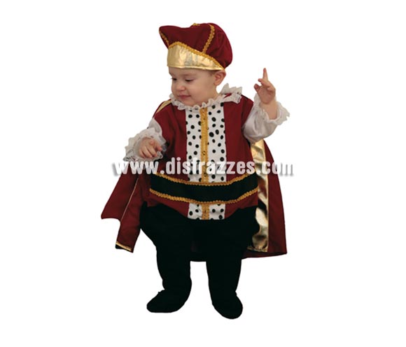 Disfraz barato de Príncipe Bebé para Carnaval. Talla de 6 a 12 meses. Incluye sombrero y mono con capa. Éste disfraz de Carnaval es ideal para divertirse en las Fiestas de Carnavales tan divertidas y estrambóticas como siempre y que cada vez se celebran en más Pueblos, Villas  y Ciudades, tanto en la calle como en Pubs, Discotecas, Casas particulares, Restaurantes o Colegios y disfrazándote con un traje de Carnaval ayudarás a crear ese ambiente Carnavalesco, tan divertido, multicolor y variopinto que a todos nos fascina y nos divierte.
¡¡Compra tu disfraz para Carnaval en nuestra tienda de disfraces, será divertido!!
