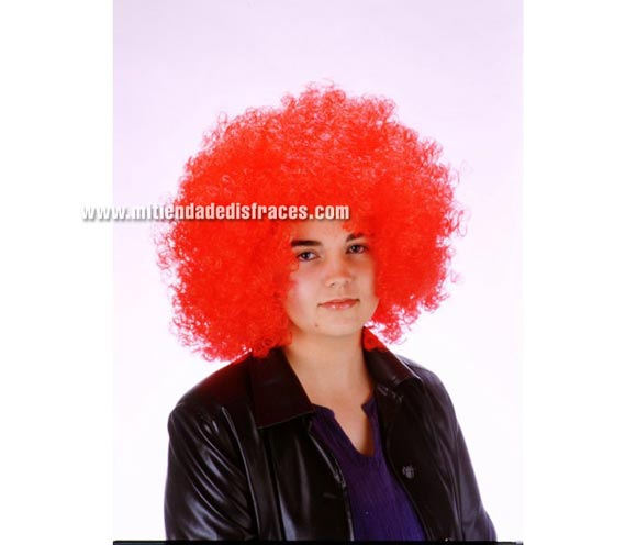 Peluca rizo largo rojo. Muy buena calidad. Fabricada en España. Talla universal.