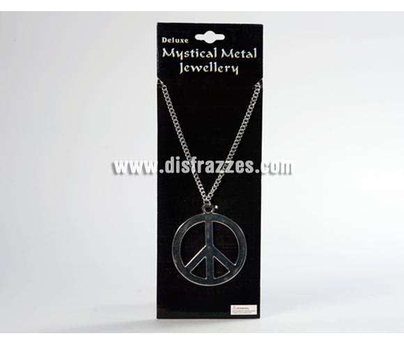 Cadena y Colgante del símbolo de la Paz de metalica para Carnavales. Talla Universal. Ideal como complemento de tu disfraz de Hippie para Carnaval para ir de Fiesta a Pubs, Discotecas, Casas particulares, Restaurantes o Colegios y ayudar a crear un ambiente Carnavalesco y Festivo propio de la Fiesta de Carnavales.
¡¡Compra el complemento para tu disfraz de Carnaval en nuestra tienda de disfraces, será divertido!!
