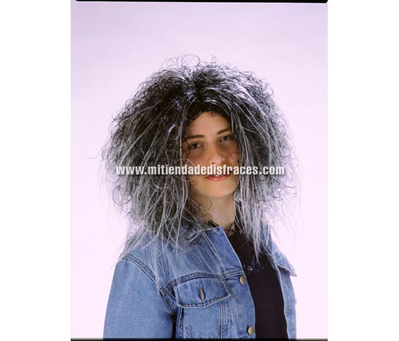 Peluca mezcla rizo y liso mechas. Muy buena calidad. Fabricada en España. Talla universal.