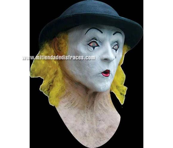 Máscara de Mime Marceau. Alta calidad. Fabricada en látex artesanalmente por una empresa que hace efectos especiales para Hollywood. Máscara de cabeza entera. Máscara de Mimo.