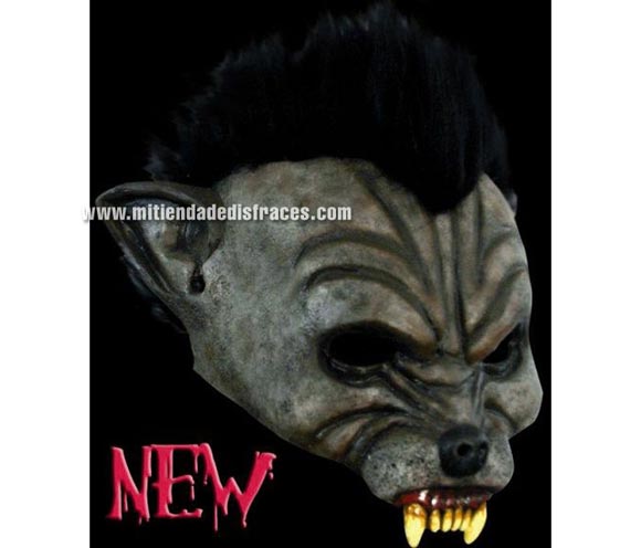 Máscara Open Wolf. Alta calidad. Fabricada en látex artesanalmente por una empresa que hacen efectos especiales para Hollywood. Media máscara de hombre lobo.
