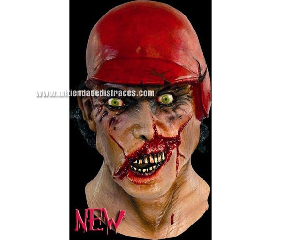 Máscara de Major League Zombie. Alta calidad. Fabricada en látex artesanalmente por una empresa que hacen efectos especiales para Hollywood. Máscara de cabeza entera de Zombie Liga Mayor.