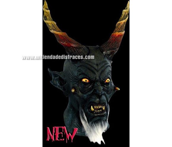 Máscara de Eliphas. Alta calidad. Fabricada en látex artesanalmente por una empresa que hace efectos especiales para Hollywood. Máscara de Diablo o Demonio cuernos de Antilope.