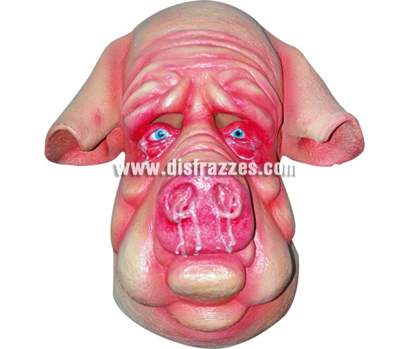 Máscara de Cerdo Oink mocoso para Halloween. Fabricada en látex artesanalmente por una empresa que realiza efectos especiales para Hollywood. Fabricada en látex artesanalmente por una empresa que realiza efectos especiales para Hollywood. Máscara o Careta de Halloween ideal para ir de Fiesta la Noche de las Brujas a Pubs, Discotecas, Casas particulares o Restaurantes y ayudar a crear un ambiente terrorífico y tenebroso en la Fiesta de Halloween. ¡¡Compra tu careta o tu máscara para Halloween en nuestra tienda de disfraces, será divertido!!